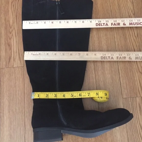Torrid Black Suede Knee High Boots Wide Calf 10W - Picture 5 of 8